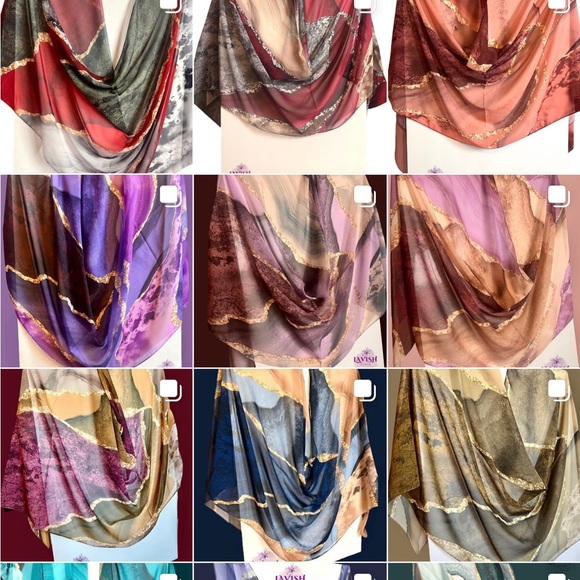Brand New Soft Crepe Scarf/Shawl/Hijab in Classy Marble Designs ✨ - Picture 12 of 12